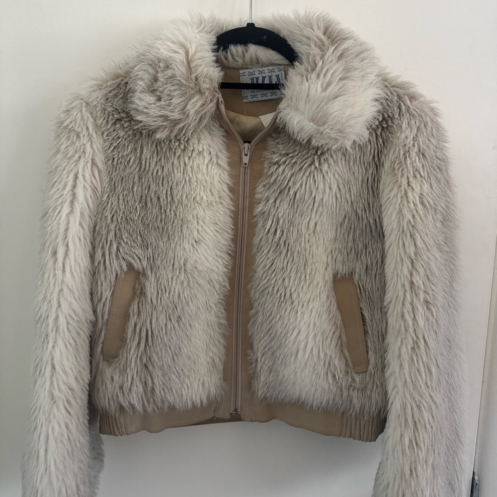 Women's Faux Fur Jacket - Cream